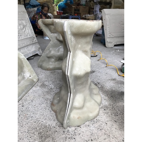 Khuôn đúc chân đôn giả gốc cao 48cm kèm chậu ovan 80 abs