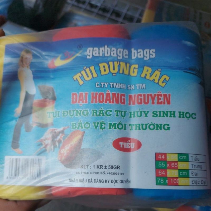 Túi rác 3 cuộn 1kí size tiểu, trung ,đại, Đại Đại loại dai và dày