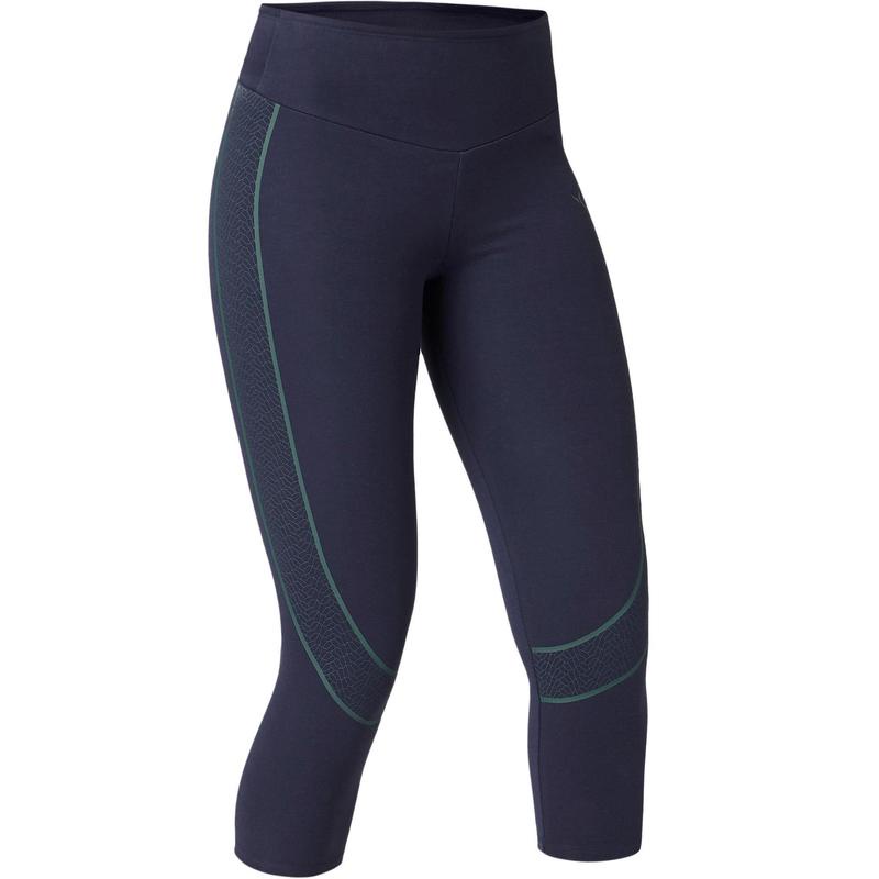 Quần legging thể thao ôm sát tập Pilate &amp; Gym 7/8 Decathlon NYAMBA cho nữ - Xanh Navy