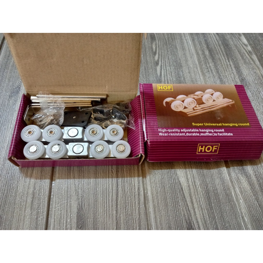 Bánh Xe Treo Con Trượt Cửa Lùa Nhôm 4 bánh, 8 bánh