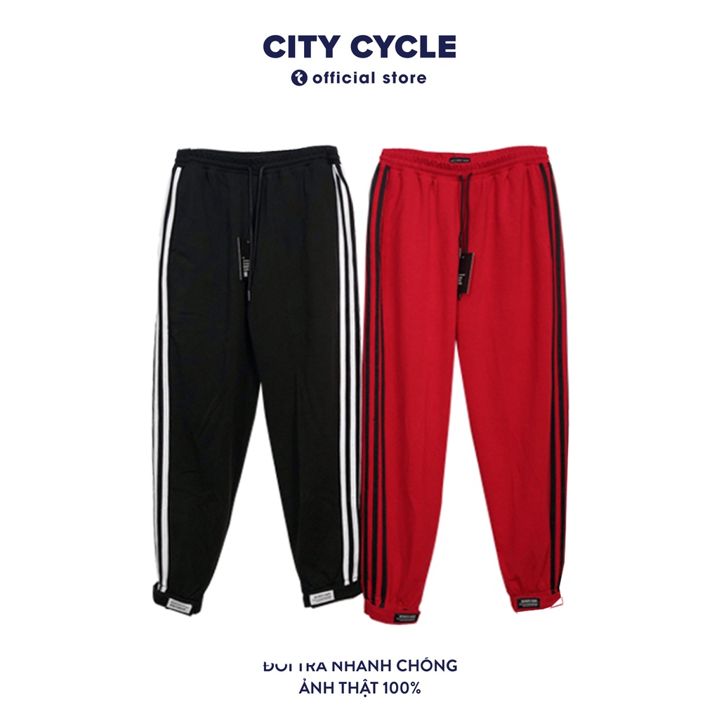 Quần jogger 3 sọc dán gấu City Cycle - Quần dài nam nữ Unisex thể thao phối sọc Local Brand