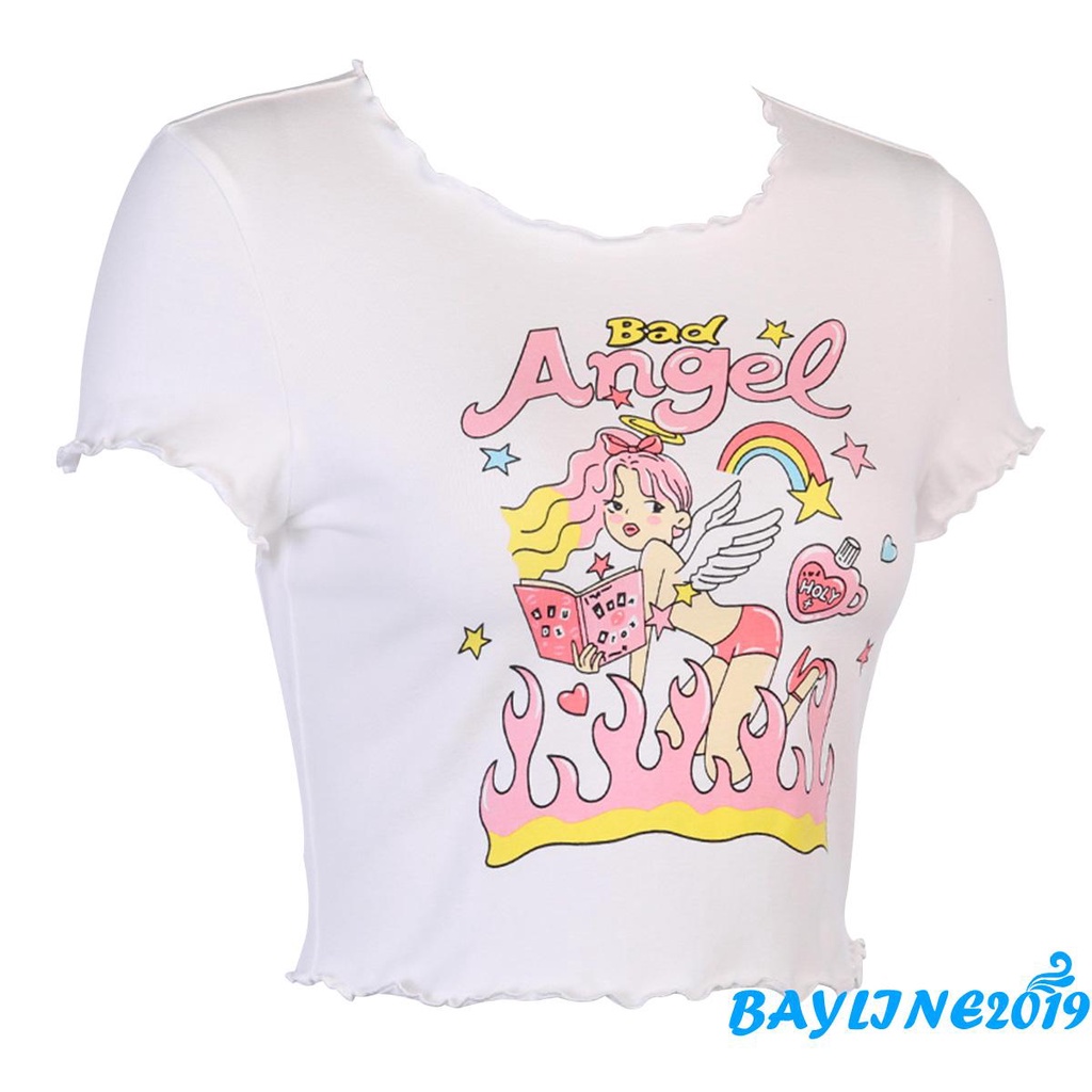 Áo Croptop Ngắn Tay Thời Trang Mùa Hè Cho Nữ