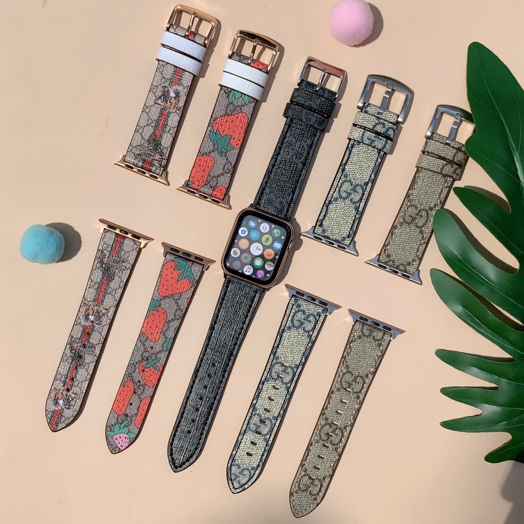 Dây Apple Watch Da Hoạ Tiết Thương Hiệu Thời Trang Cực Chất