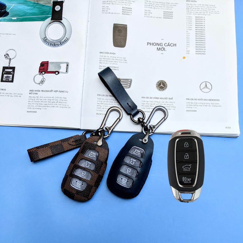 Bao Da Chìa Khóa Hyundai Accent,Hyundai Santafe,Kona 4 Nút (HC4 M)