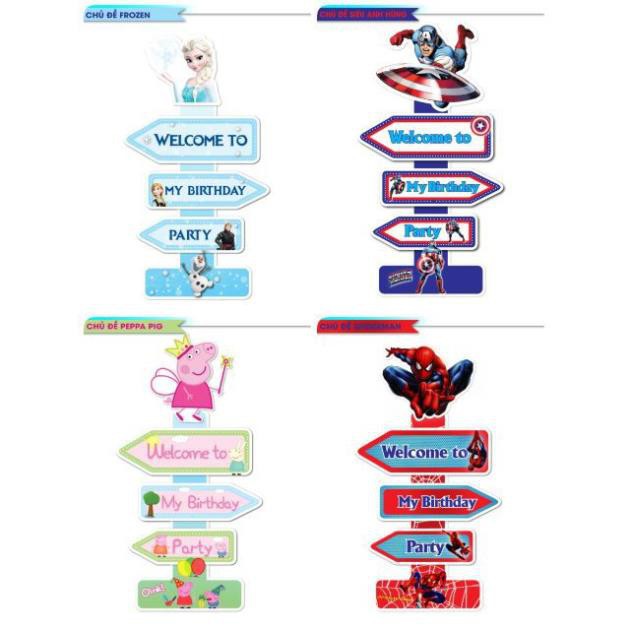 Cây welcome trang trí bàn tiệc sinh nhật (nhiều chủ đề có sẵn)