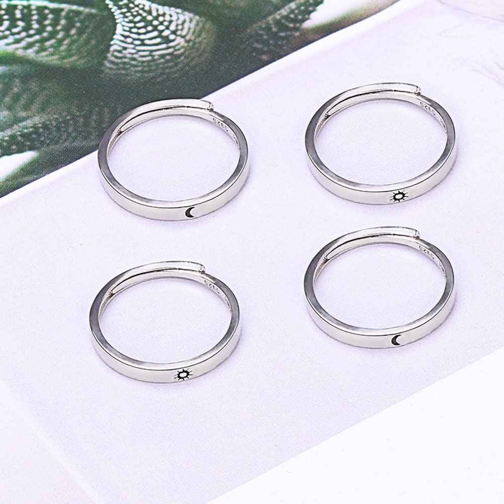 ✨✨Nhẫn hợp kim đồng họa tiết mặt trời/mặt trăng có thể điều chỉnh thời trang dành cho cặp đôi