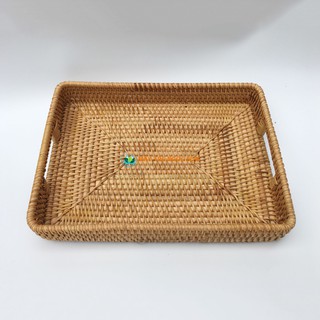 Khay mây, khay mây tre đan có tay cầm 2 bên