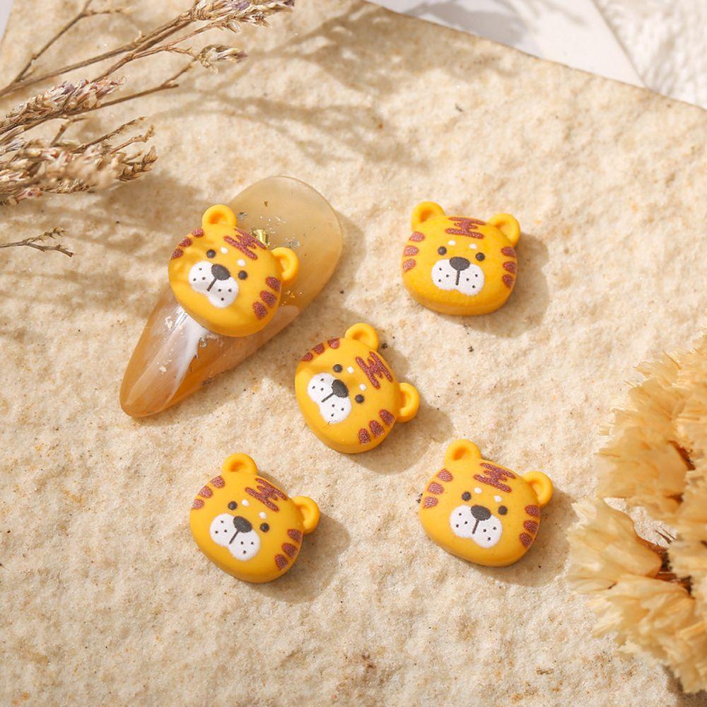 Phụ Kiện Trang Trí Móng Tay Hình Hổ Hoạt Hình Dễ Thương DIY