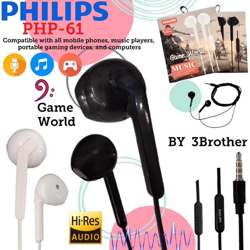 Tai Nghe Philips Php-61 Âm Thanh Stereo Sống Động Chất Lượng Cao