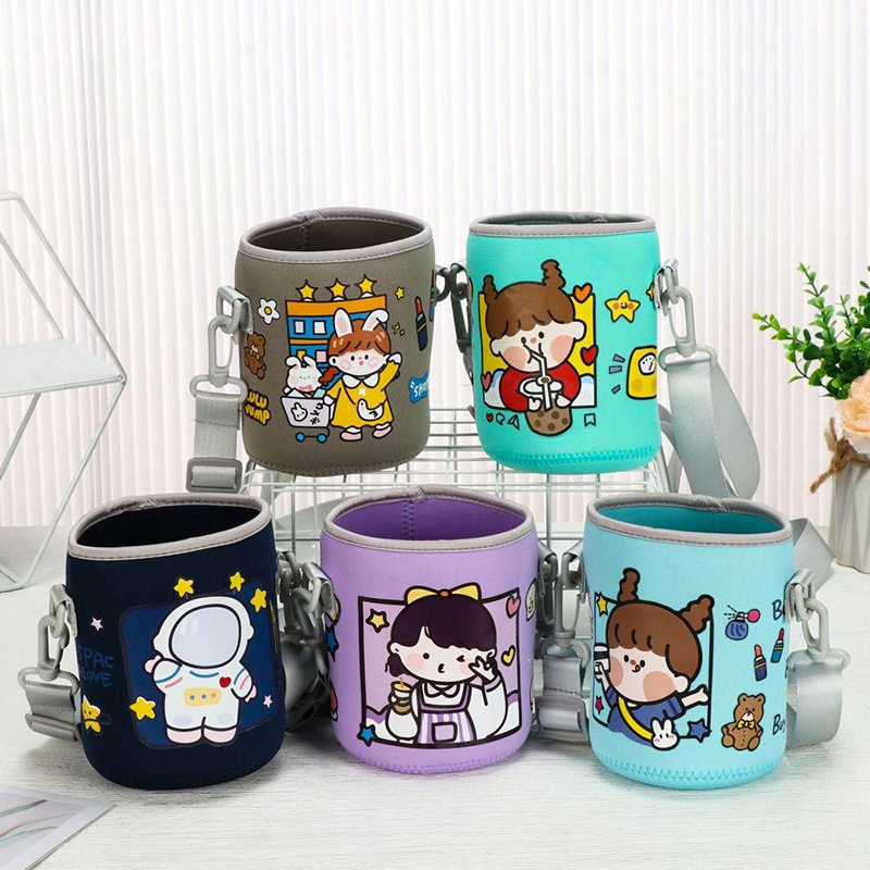 Túi Đựng Bình Nước Giữ Nhiệt Họa Tiết Hoạt Hình Dễ Thương