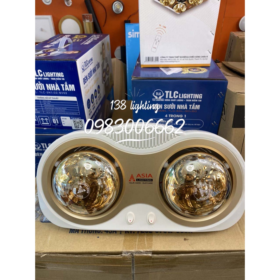 Đèn Sưởi Ấm Nhà Tắm Nắp Lổi ASIA Bóng Hồng Ngoại  - Bảo Hành 2 Năm