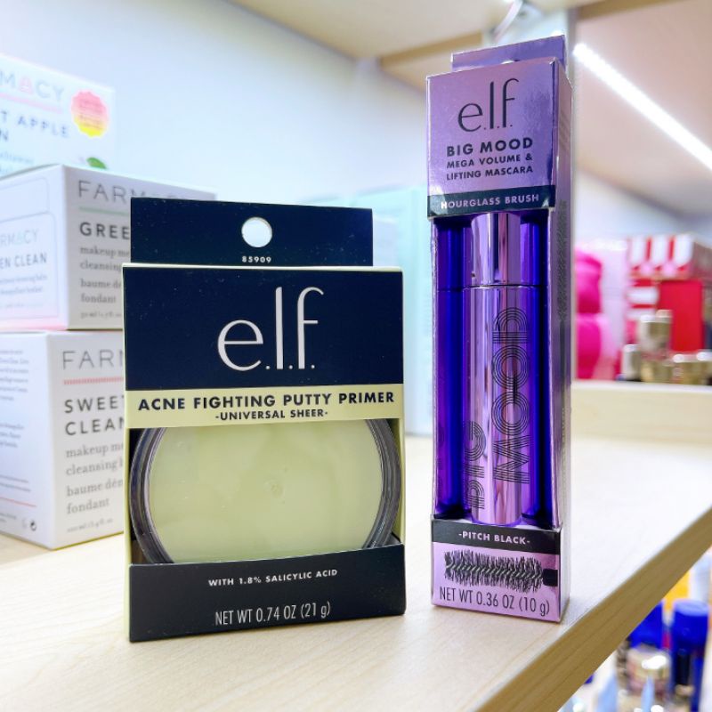 [ elf Cosmetics ] Combo kem lót cho da mụn và mascara