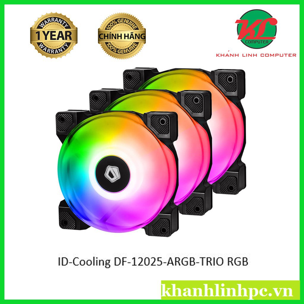 Giá rẻ Bộ quạt 3 cái ID-Cooling DF-12025-ARGB-TRIO RGB 95