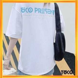Áo thun tay lỡ basic tee TUCO white blue, áo phông cotton form rộng OVERSIZE unisex nam nữ local brand