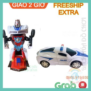 Đồ chơi trẻ em 💖𝑭𝑹𝑬𝑬𝑺𝑯𝑰𝑷💖 Mô hình xe cảnh sát biến hình robot có nhạc đèn cho bé
