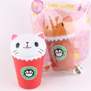 [BÁN LỖ]SquiShy TO-  COFFE MÈO
