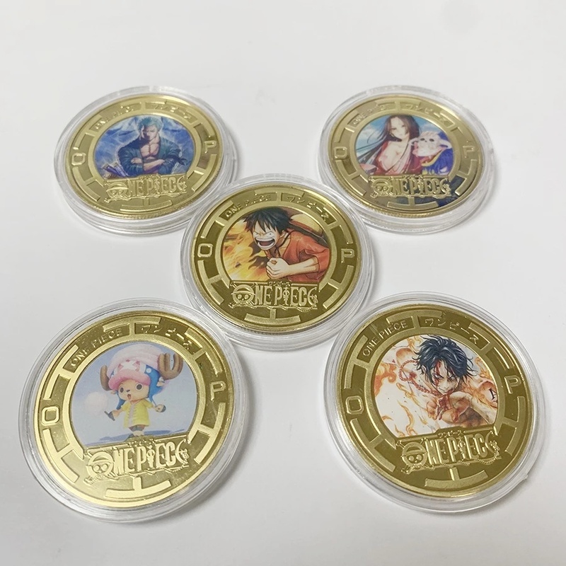 Đồng Xu Kim Loại Họa Tiết Hoạt Hình One Piece Dùng Làm Quà Tặng