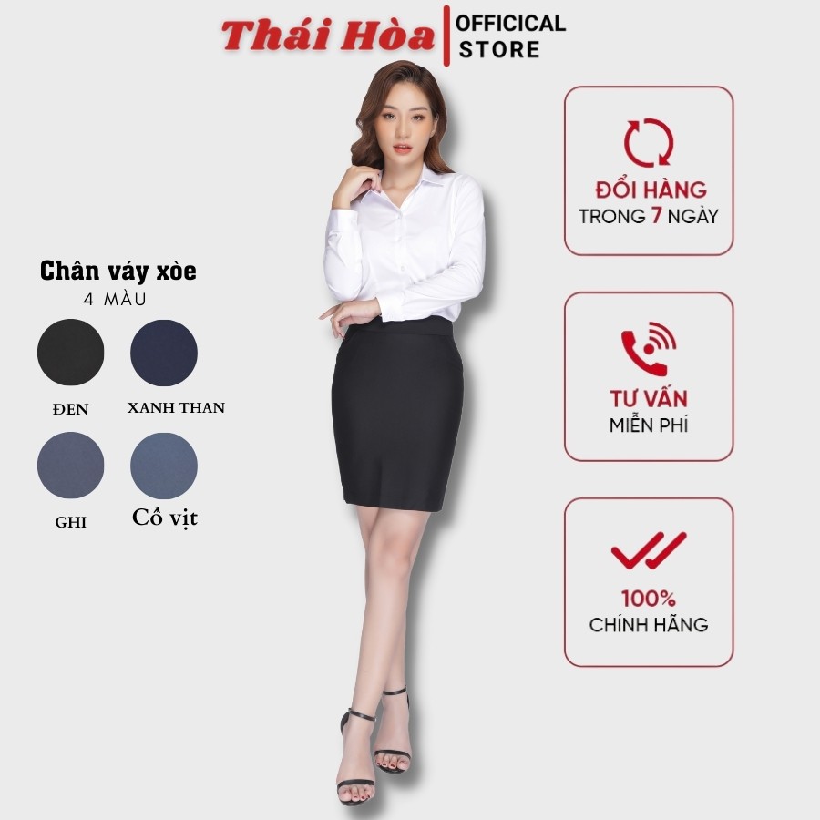 Chân váy dài Thái Hòa 2J883-17-01  Chân váy công sở dài, màu đen, dáng ôm,Chất liệu vải nhẹ,độ bền màu cao