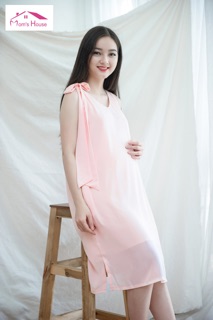 Đầm bầu sát nách nơ vai (Sale đồng giá 200k)