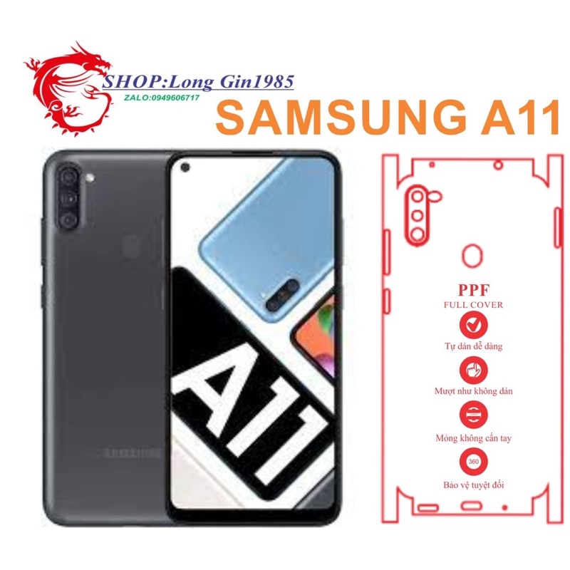 Samsung A11 miếng dán trong Ppf mặt sau và mặt trước chống va đập tốt chống trầy xước cao