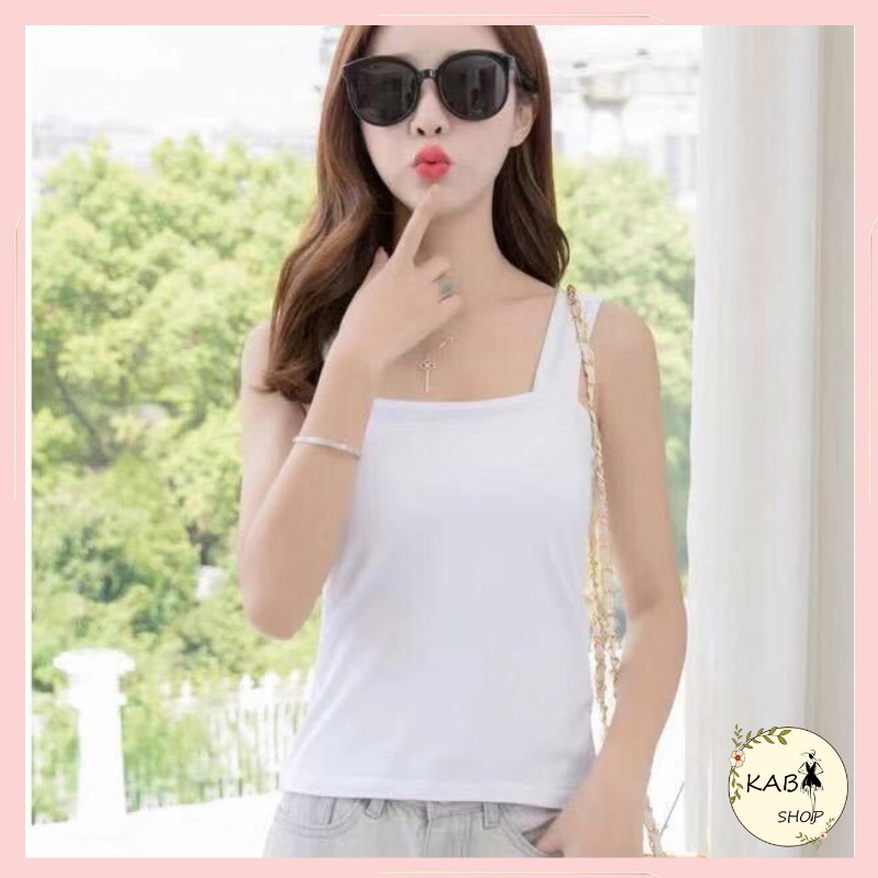 Áo hai dây bản to croptop body cotton co dãn 4 chiều dáng ôm thời trang nữ