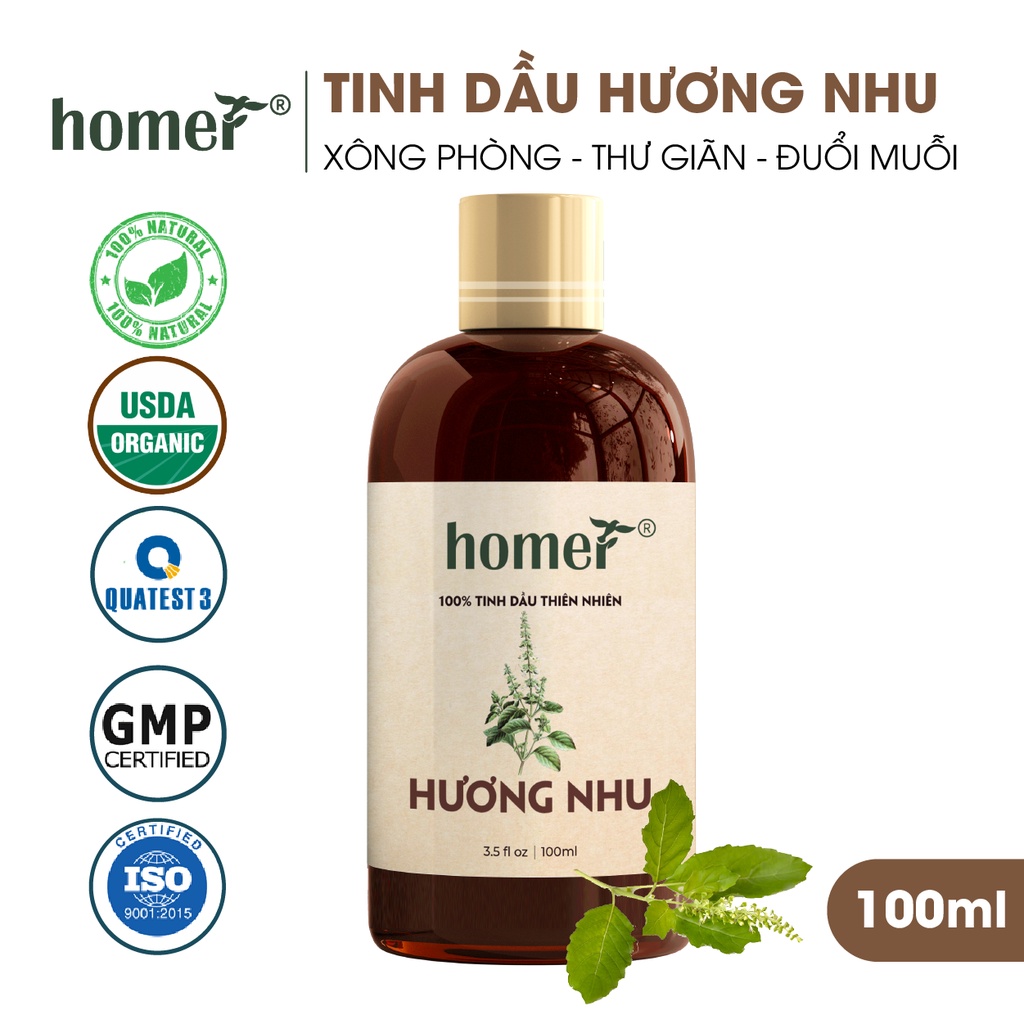 Tinh dầu Hương Nhu Homer - Ocimum Sanxctum Essential Oil  - đạt chuẩn chất lượng kiểm định
