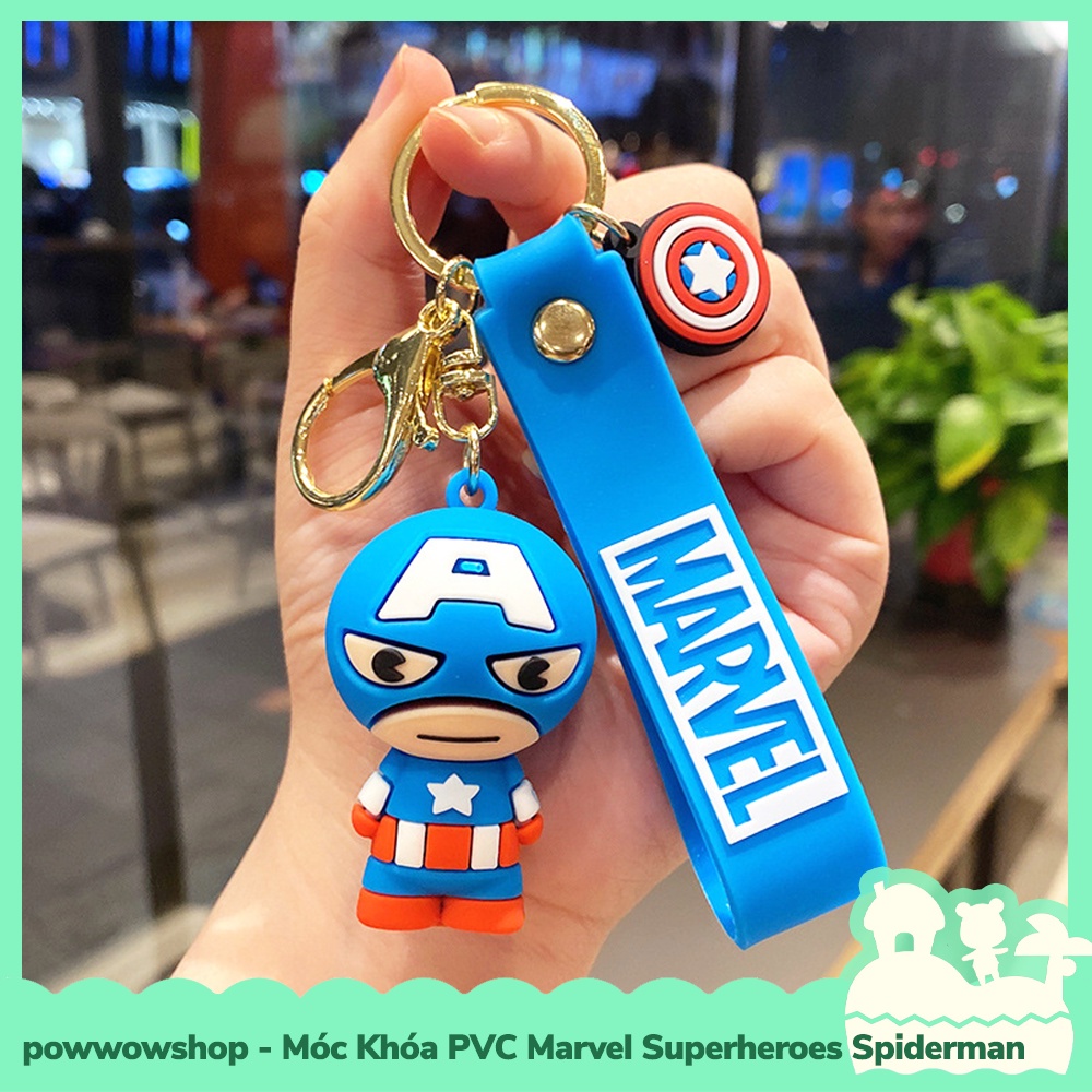 [Sẵn VN - Hỏa Tốc] Dây Móc Khóa PVC Kiểu Dáng Siêu Anh Hùng Marvel Superheroes Spiderman, Thor, Captain, Hulk