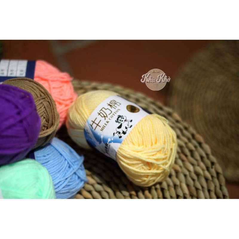 LEN MILK COTTON LÀM ĐỒ HANDMADE CUỘN 50G (bảng màu 16)