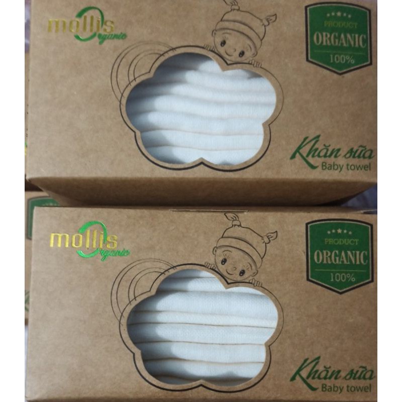 Combo 2 lốc khăn sữa organic mollis