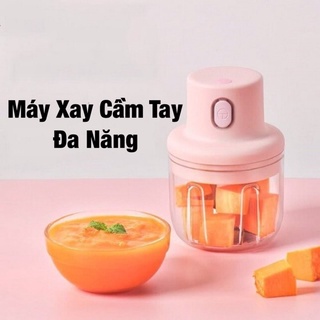 Máy xay mini cầm tay pin tích điện đa năng may xay tỏi ớt