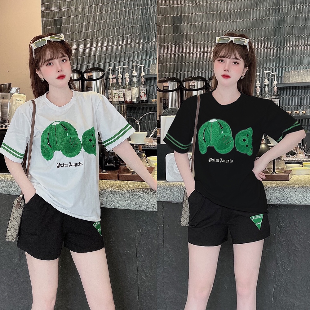 Đồ bộ thun đùi form rộng gấu bông nổi cao cấp