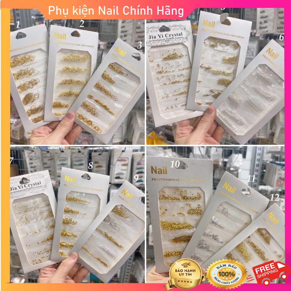 Xích gói mĩ nail, charm gói xích gói nhiều màu, phụ kiện trang trí móng