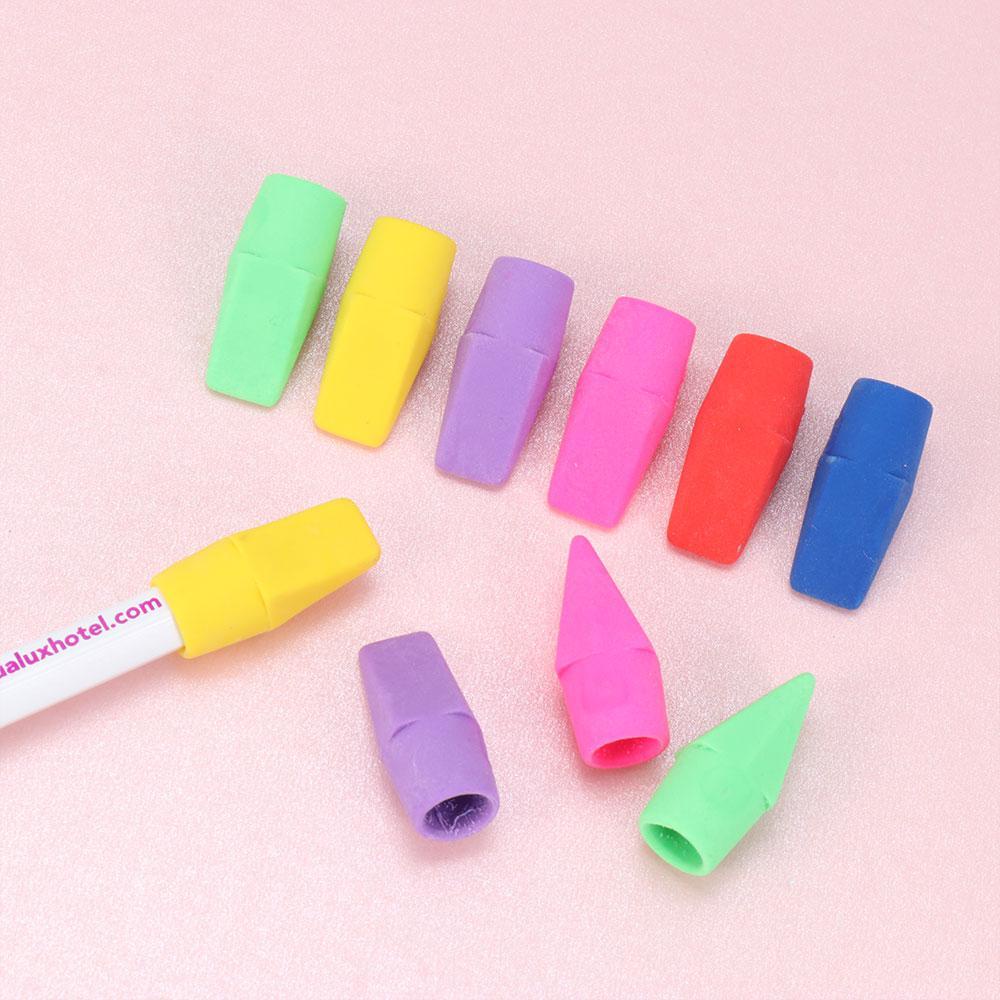 Bộ Gôm Tẩy Và Kẹp Bút Chì Bằng Silicone Dùng Luyện Tập Viết Chữ