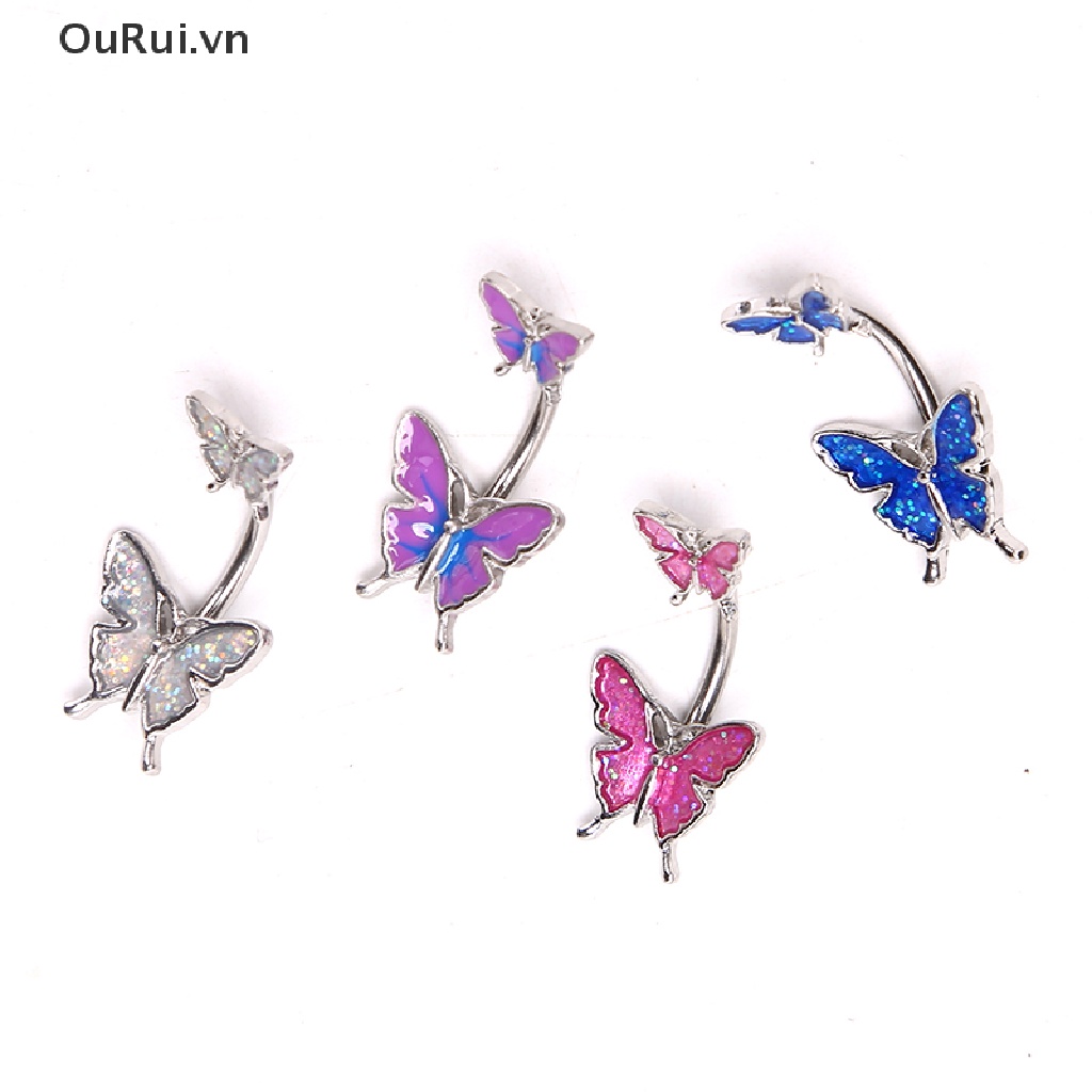 1 Khuyên Rốn Hình Bướm Bằng Thép 316L Chất Lượng Cao