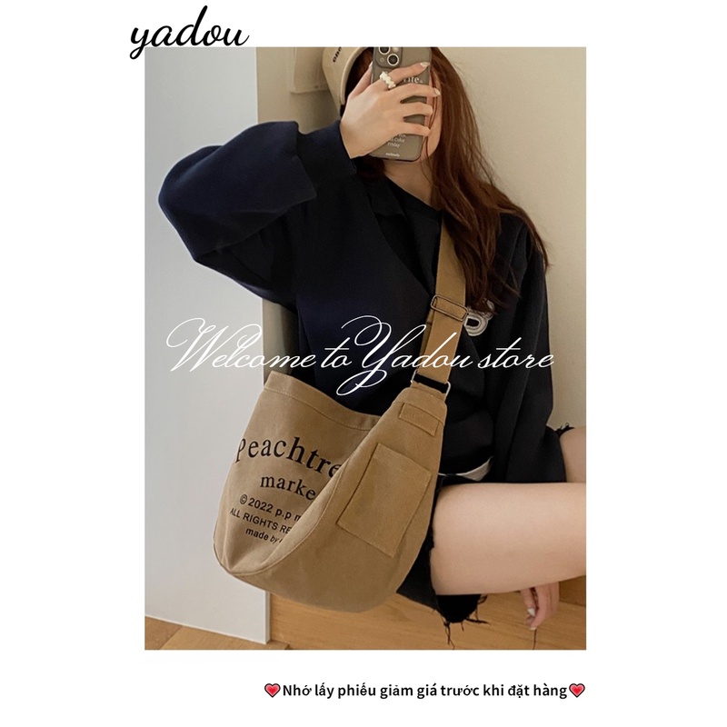 Túi đeo vai YADOU vải canvas sức chứa lớn thời trang trẻ trung màu sắc tùy chọn dành cho nữ