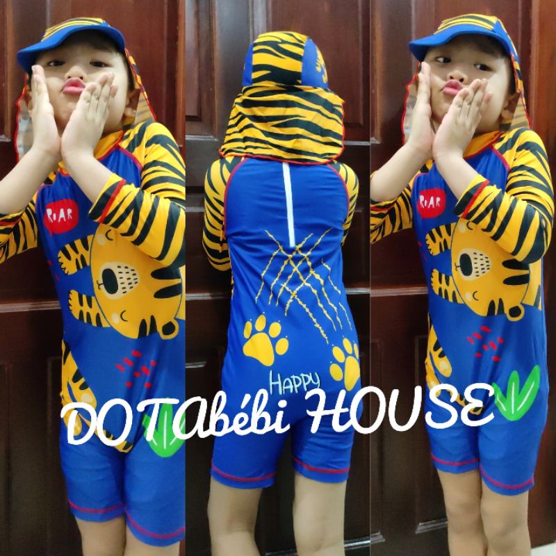 nhiều mẫu Đồ bơi liền thân tay dài có nón che gáy cho bé SW0307.9283- DOTAbébi HOUSE