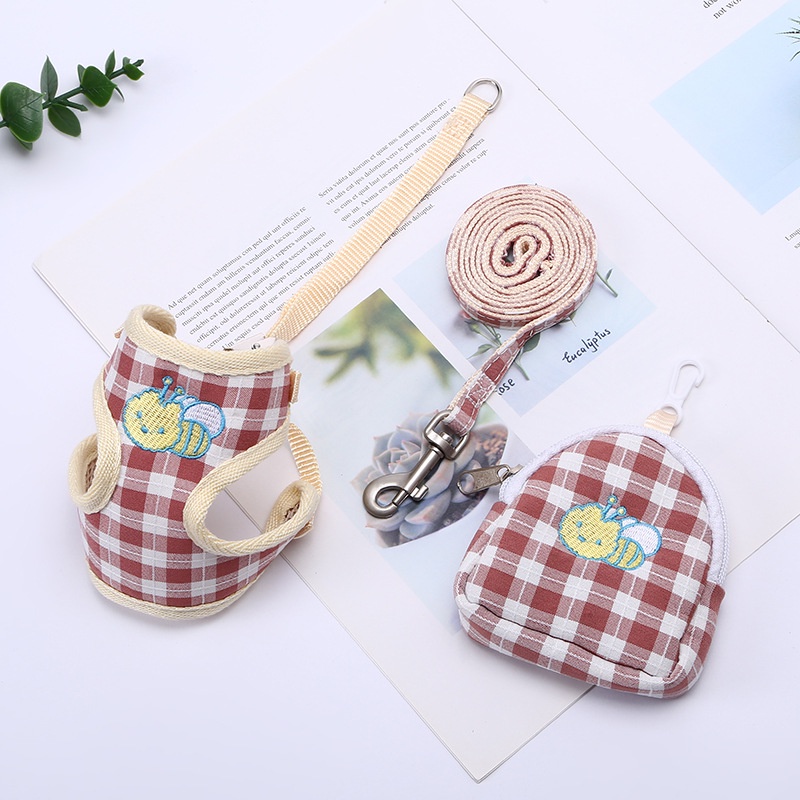 Dây dắt cho chó mèo con ong kèm yếm - có balo