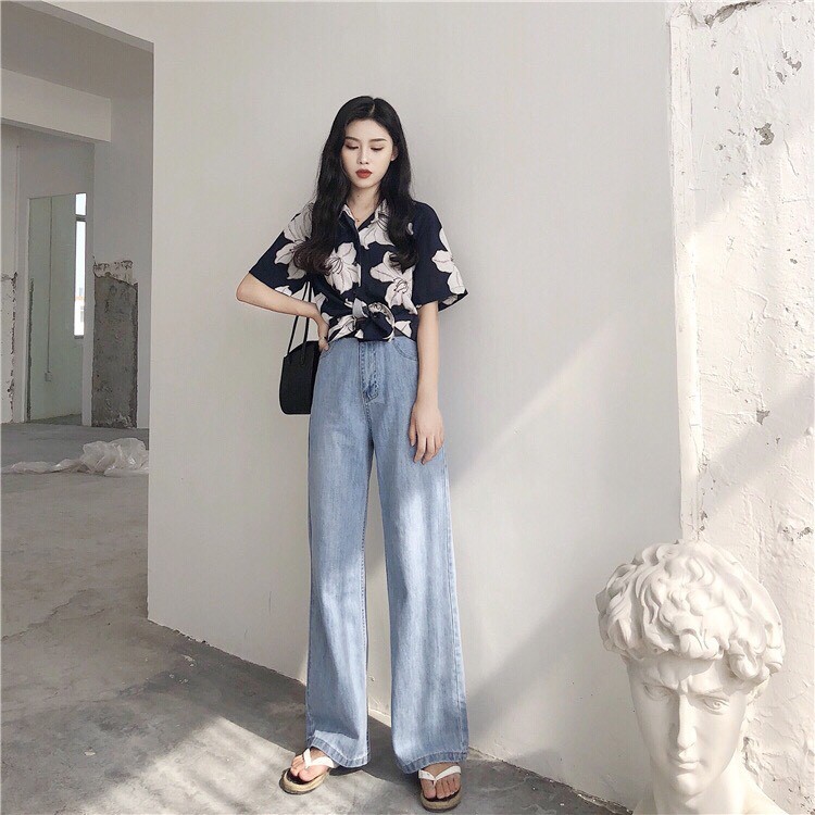 [FREESHIP 99K TOÀN QUỐC] Quần Jeans Nữ Ống Rộng Cao Cấp OHS3100 | WebRaoVat - webraovat.net.vn