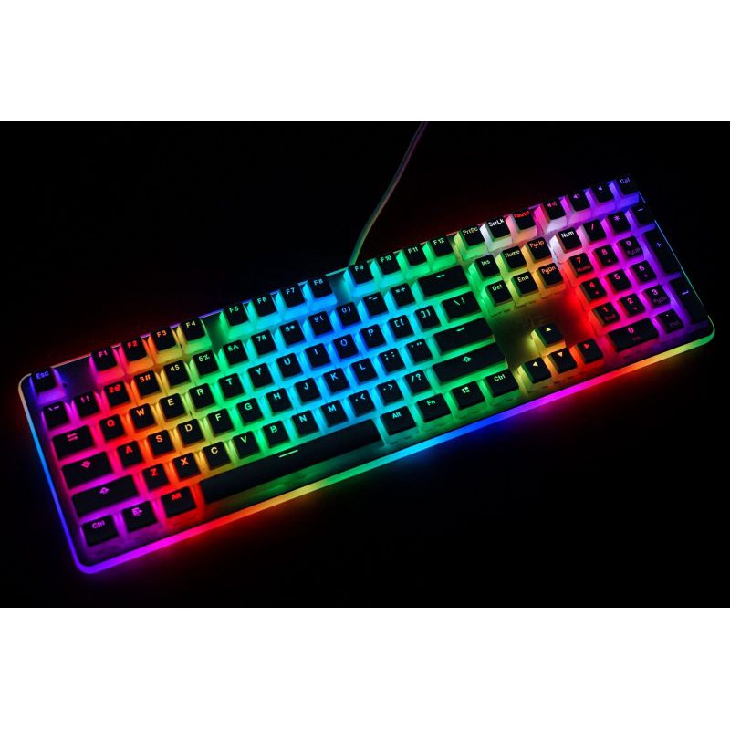 SET KEYCAP PUDDING NHỰA PBT XUYÊN LED 104 PHÍM ĐEN - TRẮNG