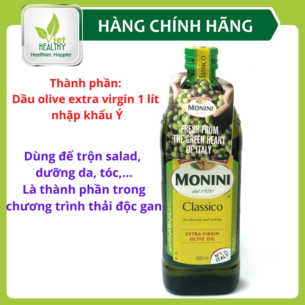 [Mã FMCGMALL - 8% đơn 250K] Dầu Olive 1000ml VietHealthy