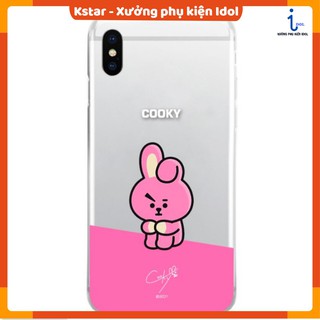 Ốp lưng nhựa dẻo trong suốt in hình nhân vật Bangtan dành cho Iphone