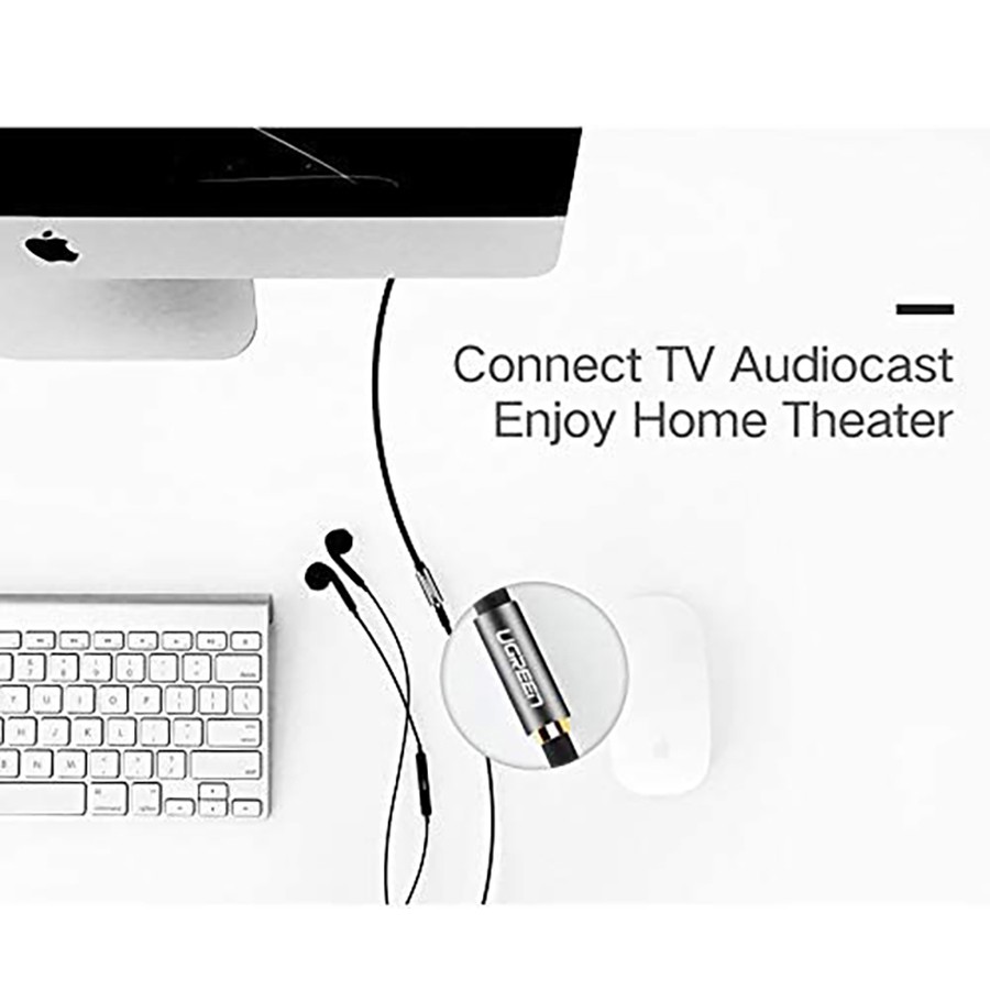 Cáp nối dài loa Ugreen 10782 dài 1m chuẩn Audio 3.5mm chính hãng