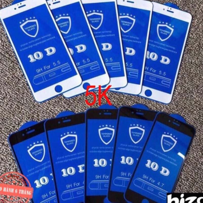 Kính cường lực iphone 6,6P/ 7,7P/ 8,8P/ X,XR/ Xsmax/ 11promax loại full màn dày dặn, chống sước