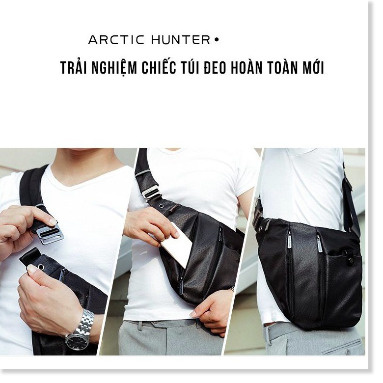 Túi đeo chéo vải giả da cao cấp, thiết kế ôm sát, gọn gàng – ARCTIC HUNTER – COWBOY Gia Dụng SG