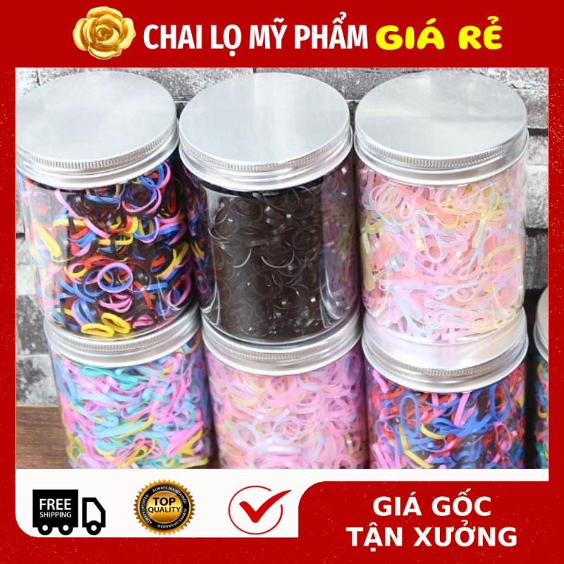 Chun Buộc Tóc ★ RẺ VÔ ĐỊCH ★ Hộp thun thái siêu dẻo 500ml, Dây cột tóc hình nơ xinh xắn , buột tóc nơ , phụ kiện du lịch