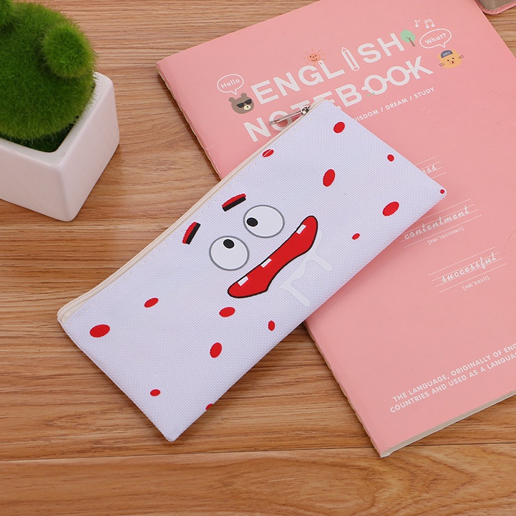 Túi Đựng Bút Bằng Vải Oxford Họa Tiết Hoạt Hình Dễ Thương