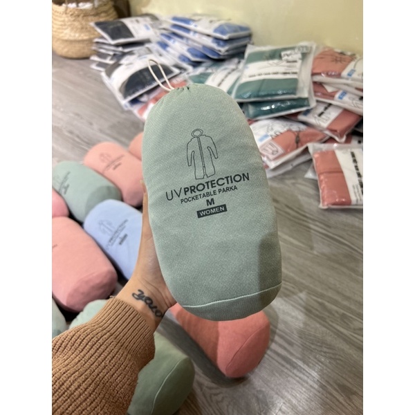 Áo chống nắng thân dài liền Muji hàng xuất dư gồm 3 màu