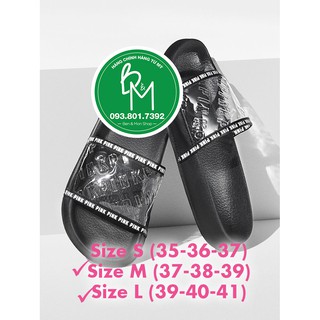 MS 06-Dép Vic quai trong suốt chữ Pink - Size M, L (37-38-39-40-41) - Victoria's Secret