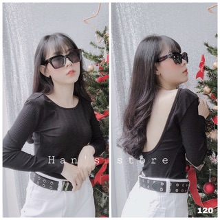 Áo thun gân tay dài sẵn mút ngực