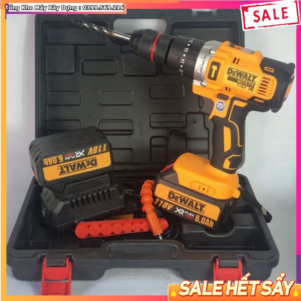 ƯU ĐÃI Máy khoan pin Dewalt 118V- khoan pin có búa HỖ TRỢ BH 1-1 24/7